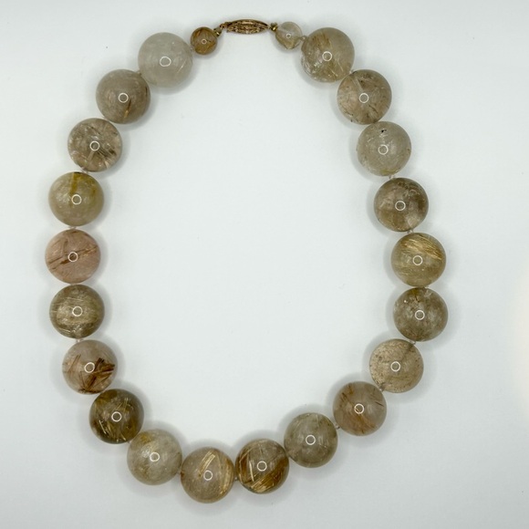 Vintage Rutilated Quartz Necklace with 14K Gold Clasp - Make an offer - Picture 3 of 6